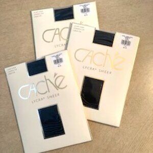 3 Pair Women's Cache Pantyhose, Size B, NEW